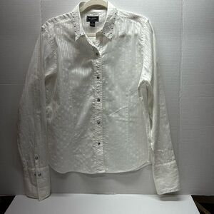 Large Cowgirl Blouse 22” PTP White
